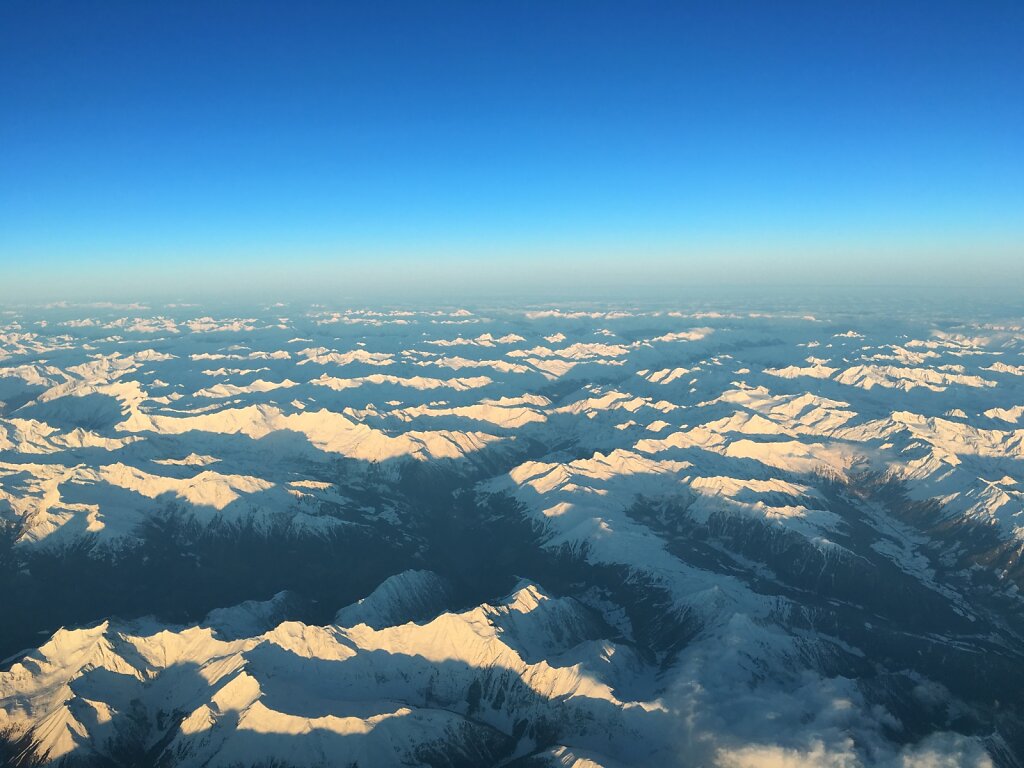 21.01.2016 München - Turin | Sonnenaufgang über den Alpen